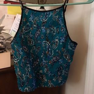 Xhilaration Blue Patterned Crop-Top
